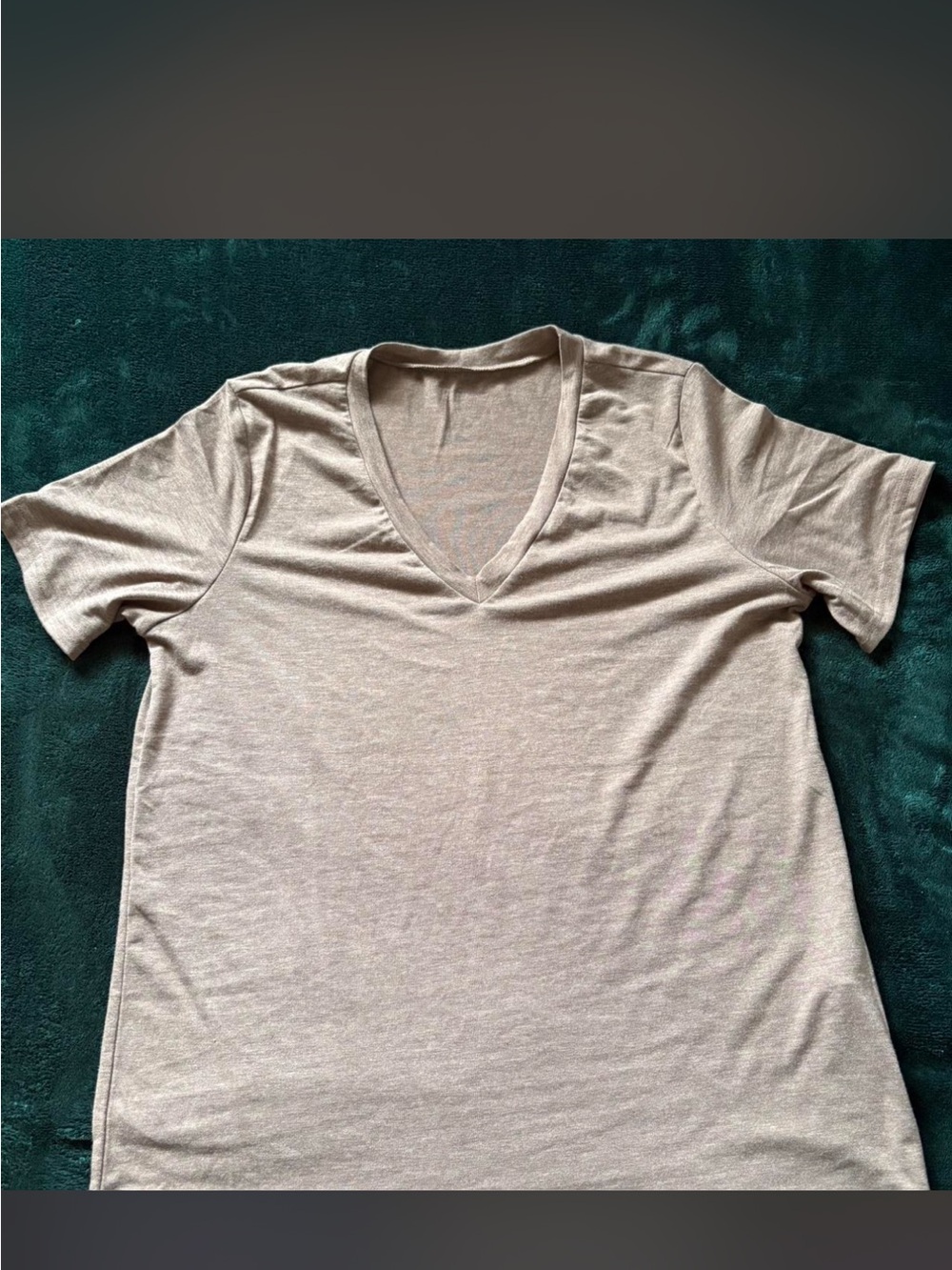 Classic V-Neck Women's Top in Light Taupe